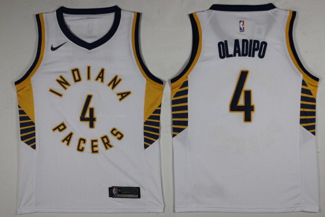 Men Indiana Pacers #4 Oladipo White Nike NBA Jerseys